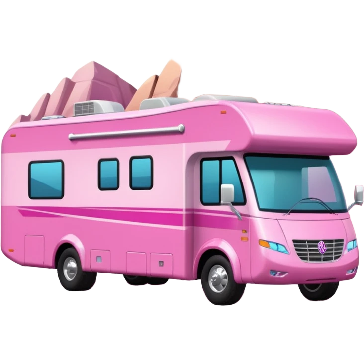 Aerodynamic Streamlined Barbie styled motor home rv off-roading rock-climbing 4x4 desert Winnebago  emoji