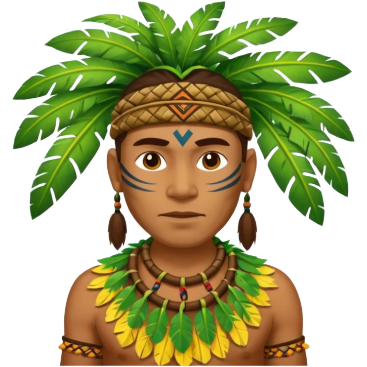 a tribal man with jungle emoji