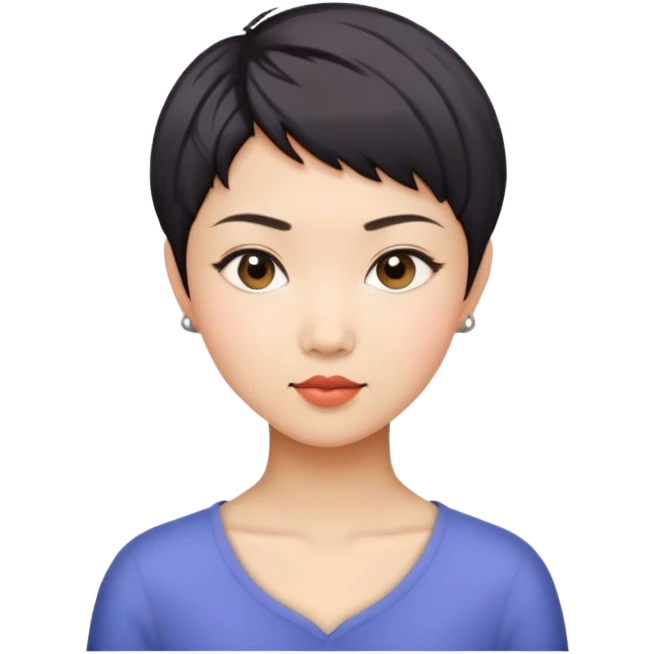 Asian woman model with pixie cut emoji