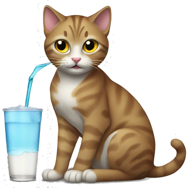 Cat drinks beverage emoji