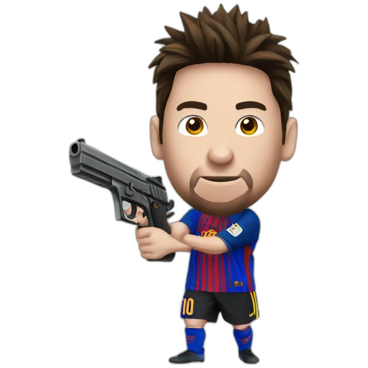 messi with gun emoji