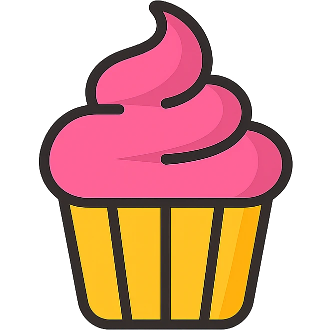 cupcake with pink icing emoji