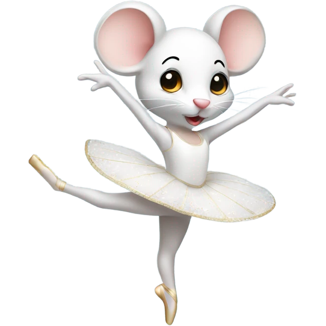 White ballerina mouse emoji