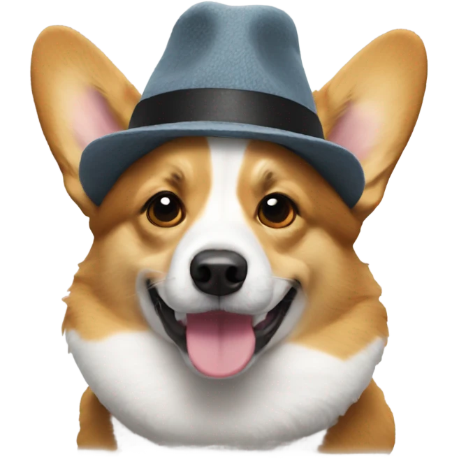 Corgi wearing a hat emoji