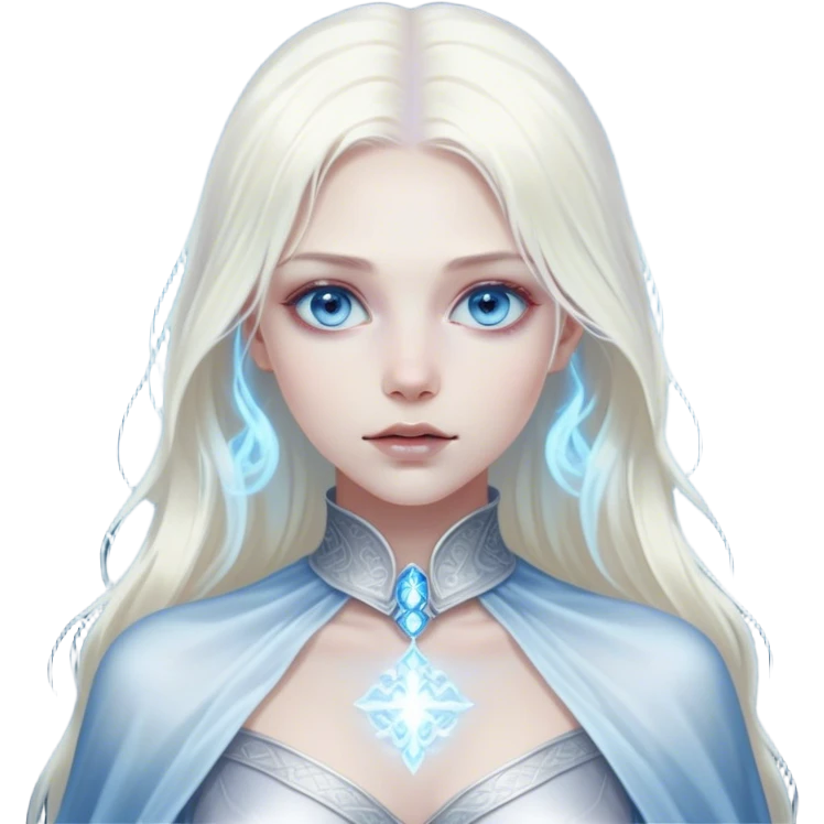 Cinematic, Ultra realistic 32k HD, Breathtaking piece of art, rim lighting, hauntingly beautiful woman with platinum blond hair and gorgeous blue eyes, art, mostly greyscale, Balanced features, highly detailed digital artwork, glowing with silver light, glowing, high shine, deviant adoptable, highly detailed clothing, remembrance, a painting of white silver, fanciful, enchanting, ghostly, embodying the essence of both reality and fantasy, dreamy, dreamy glow, optical illusion, immaculate composition, complex pose, air composition. The image is so lifelike that it feels as though it could leap off the canvas at any moment emoji