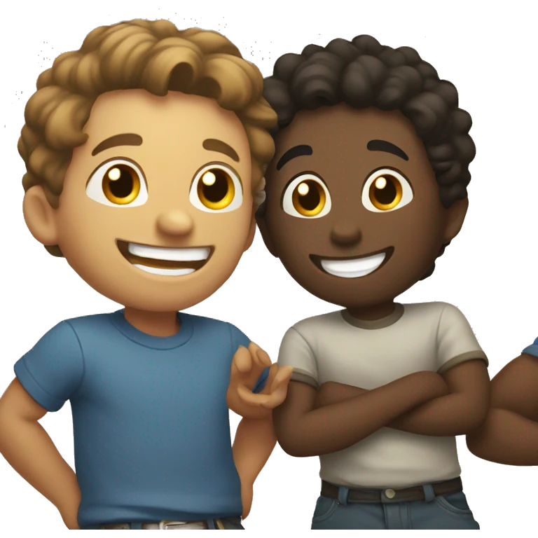 boys laughing indoors together emoji