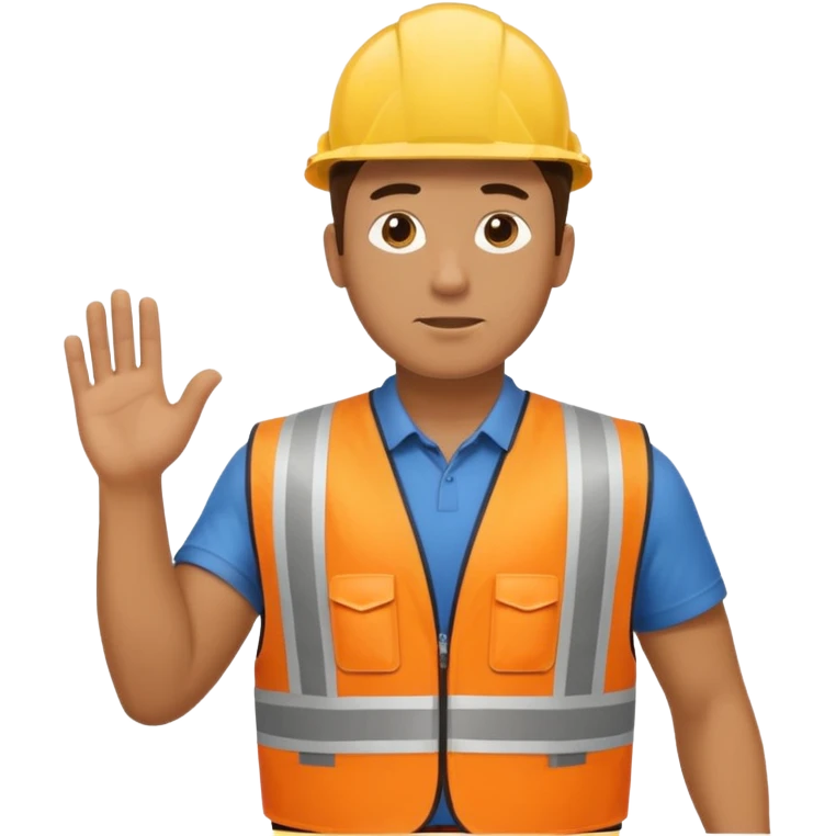 Locator guy with safety vest walking and looking  for utilities emoji