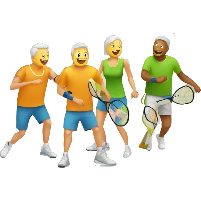 4 people playing pickleball emoji