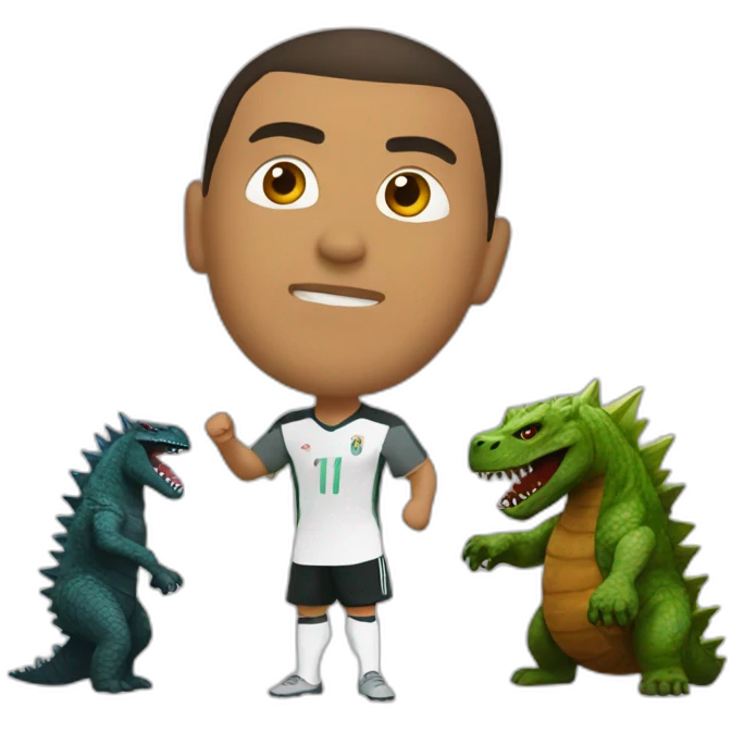 Ronaldo versus godzilla emoji