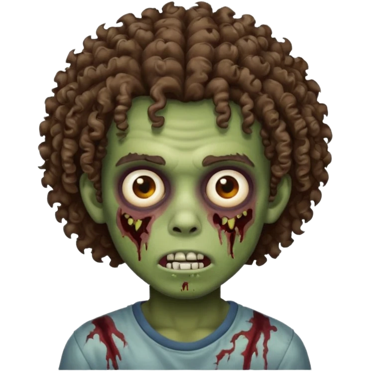 menino cabelo grande cacheado zumbie  emoji