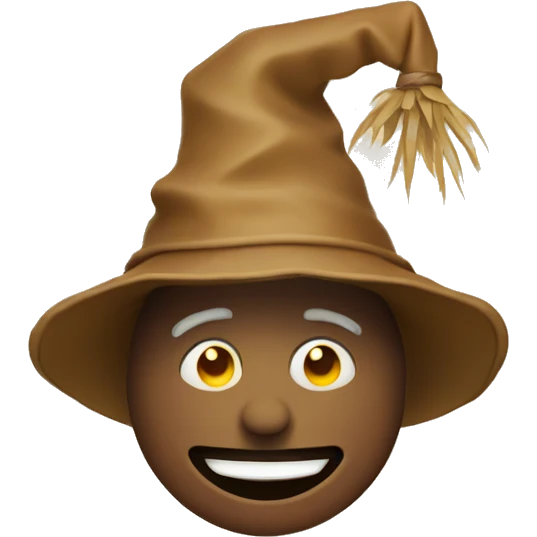 Scarecrow with the slight smile emoji in the style of discord emoji