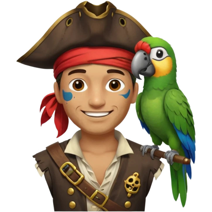 pirate and parrot emoji