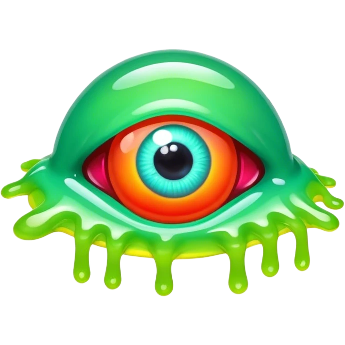 gummy neon melting eyeball emoji