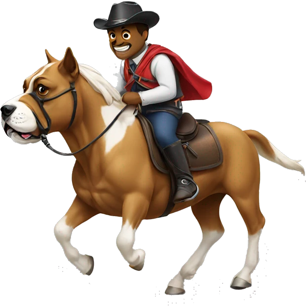 A bulldog  riding a horse emoji