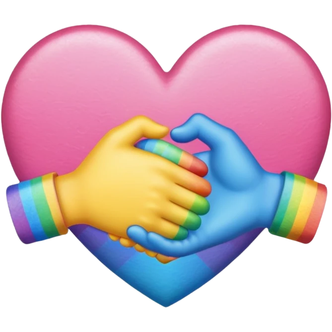 heart with rainbow handshake emoji