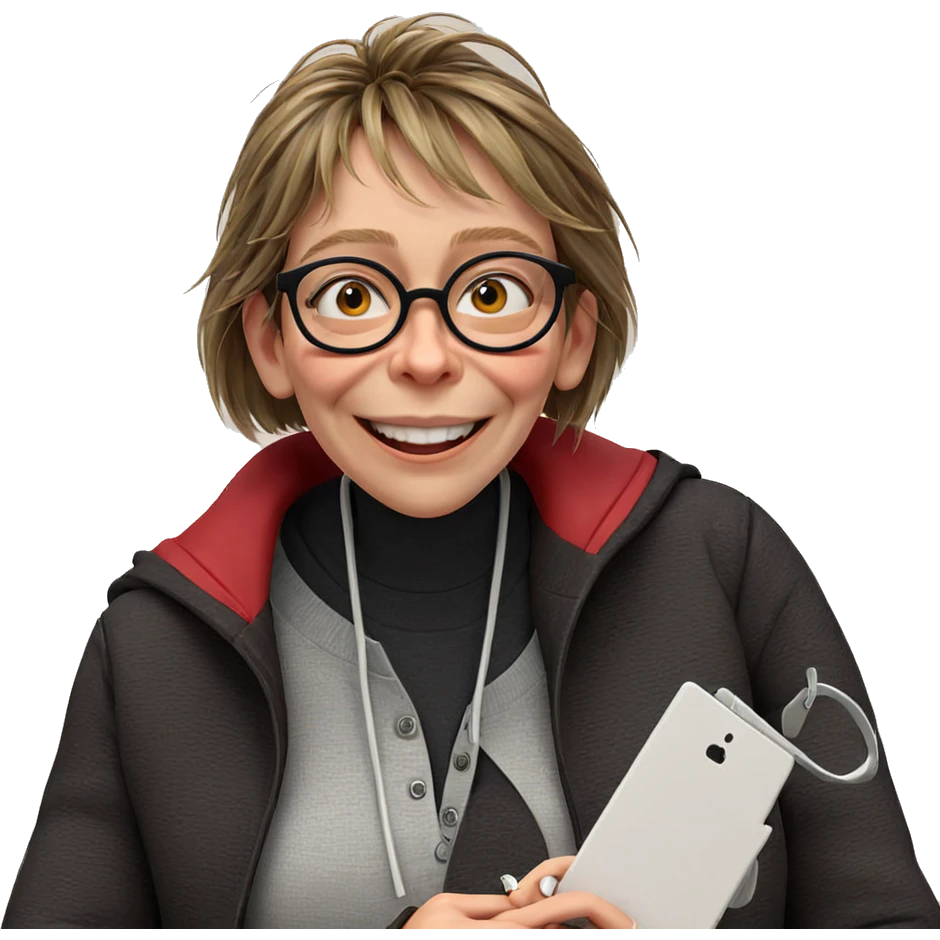 smiling girl with glasses emoji