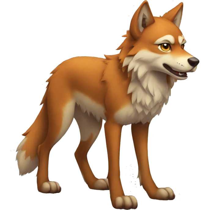 Anthropomorphic Falvie-wolf full body emoji