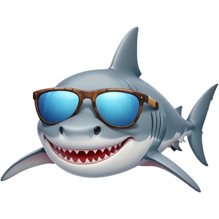 A shark in sunglasses emoji