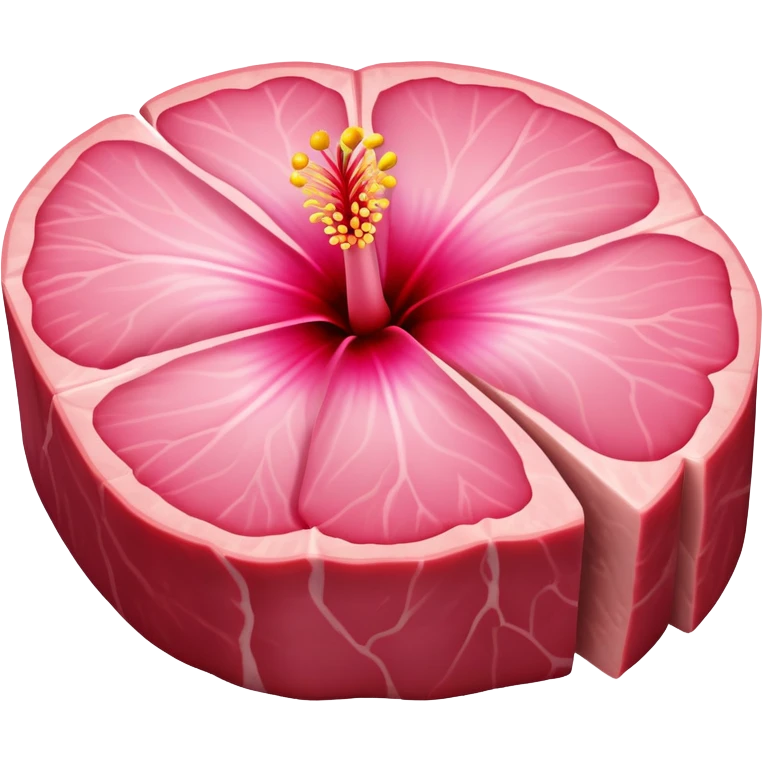 pink spam meat hibiscus emoji