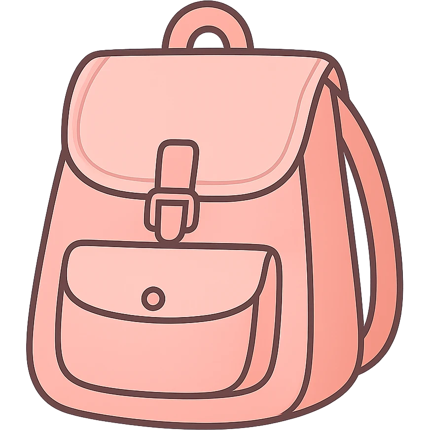 flat toon light pink backpack emoji