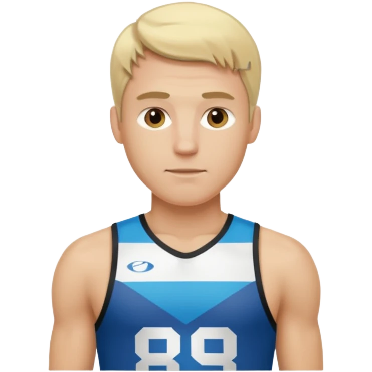 blonde man Number 7 Printed Athlete emoji