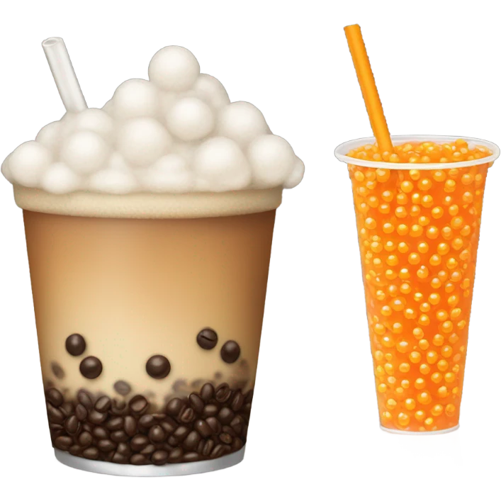 Coffee boba with a dirty orange straw  emoji