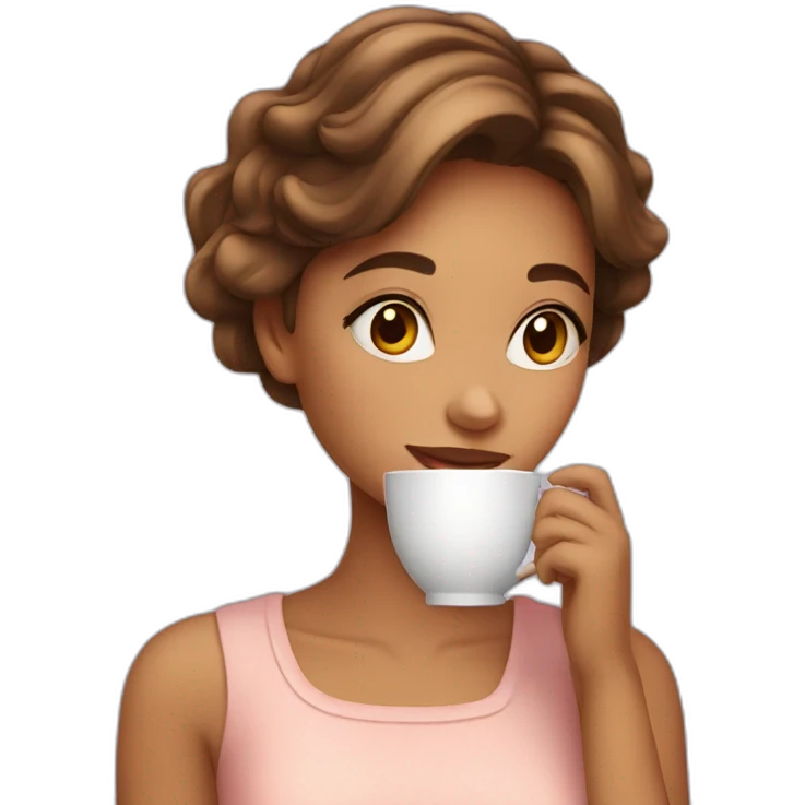 Girl sipping on tea emoji
