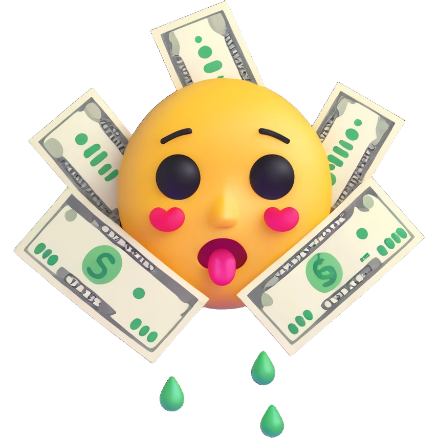 crying emoji with money emoji