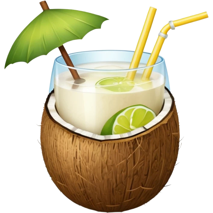 hawaii coconut drink with lemon emoji
