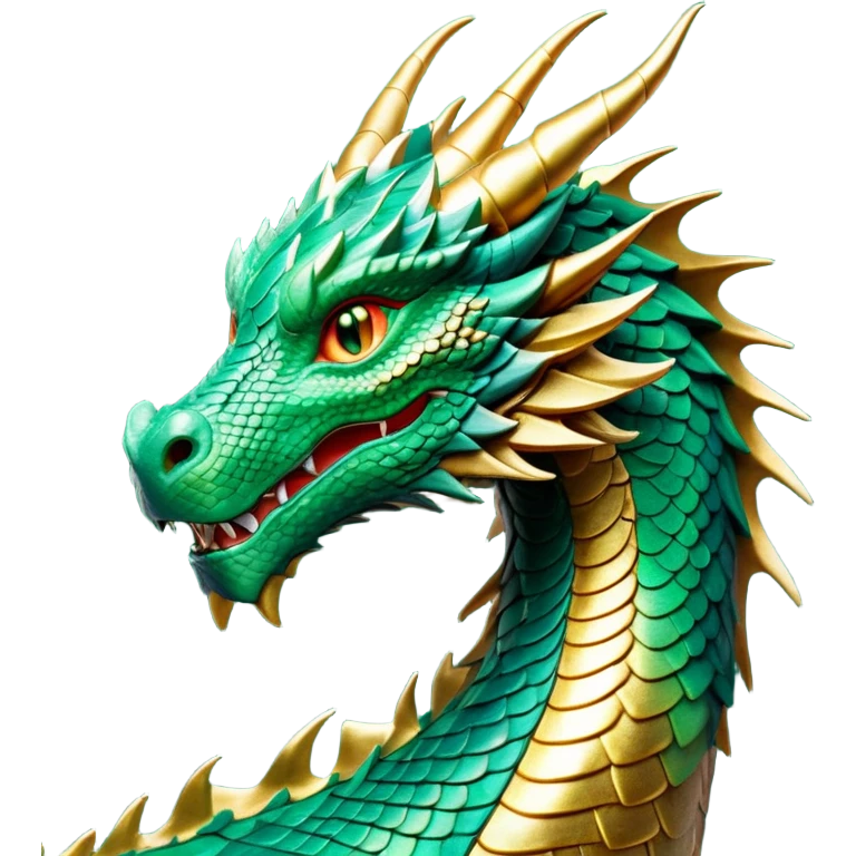 cinematic-noble-dragon-portrait-emoji,-poised-and-majestic,-with-a-sinuous,-elongated-body-covered-in-intricately-detailed,-shimmering-scales-in-hues-of-emerald-and-gold,-and-piercing,-fiery-eyes-that-reflect-ancient-wisdom; emoji