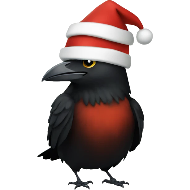 Crow dressed as Santa emoji