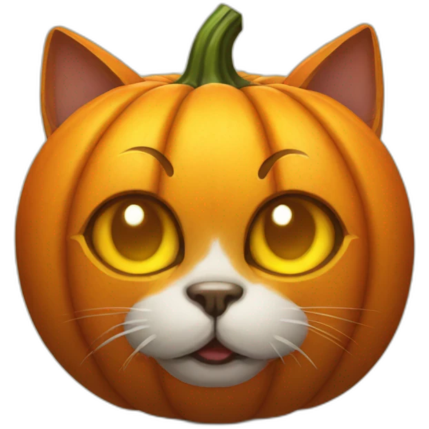Pumpkin head cat emoji