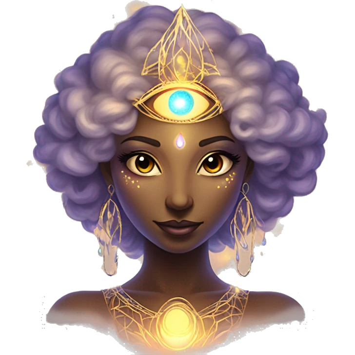 Pleiadian radiant glowing diva woman female third eye emoji