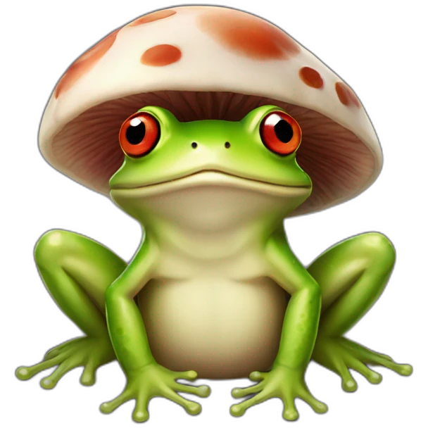 Frog with a mushroom hat emoji