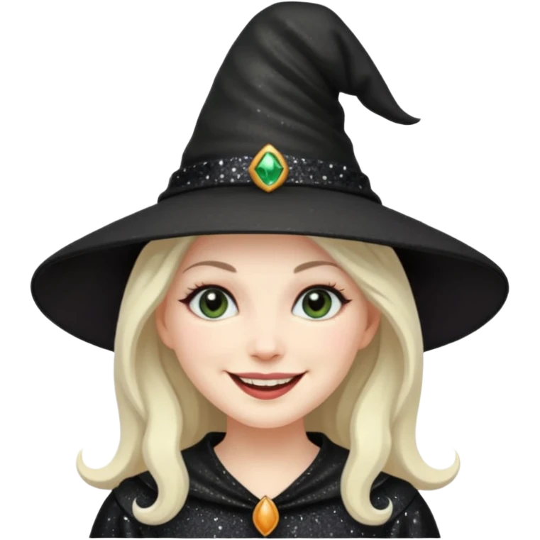 black glitter hat witch emoji