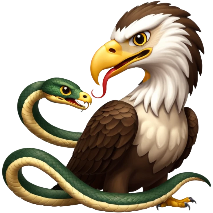 fight between a eagle and snake facing eagle   emoji