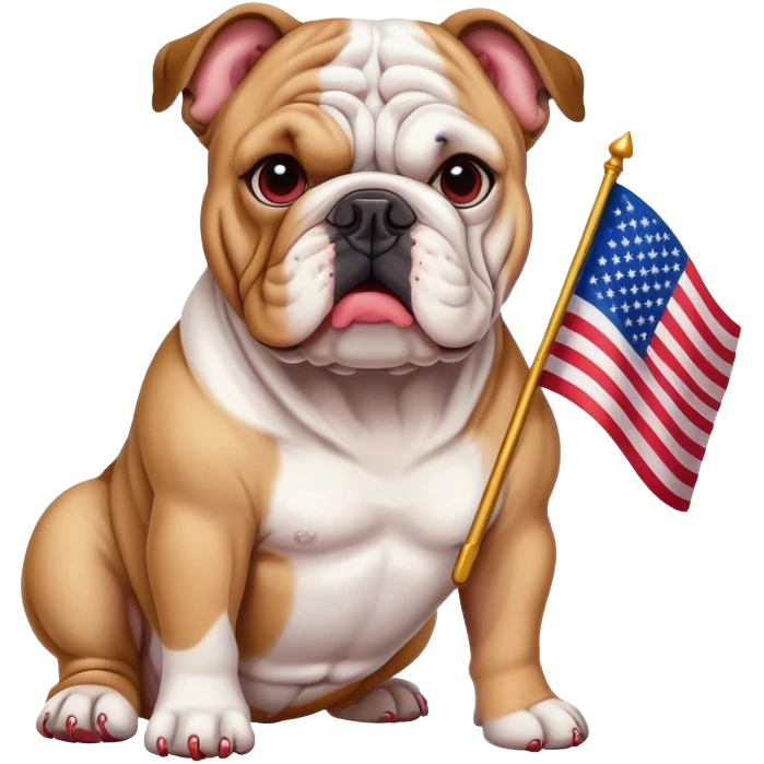 Bulldog with American flag  emoji