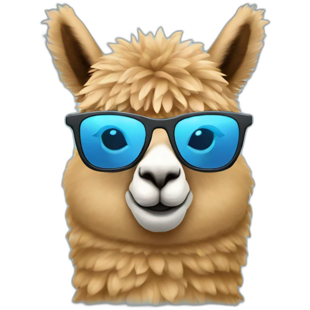 alpaca-with-sun-glass-and-light-blue-shirt emoji