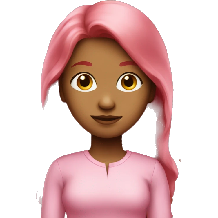 A red-haired girl with long hair in pink clothes emoji