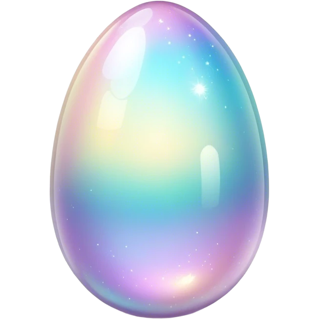 Sparkly glossy glittery Pastel iridescent transparent luminescent glass crystal egg emoji