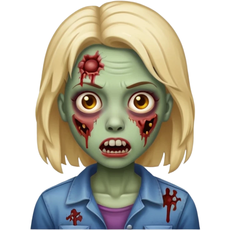 female zombie emoji, light skin tone emoji