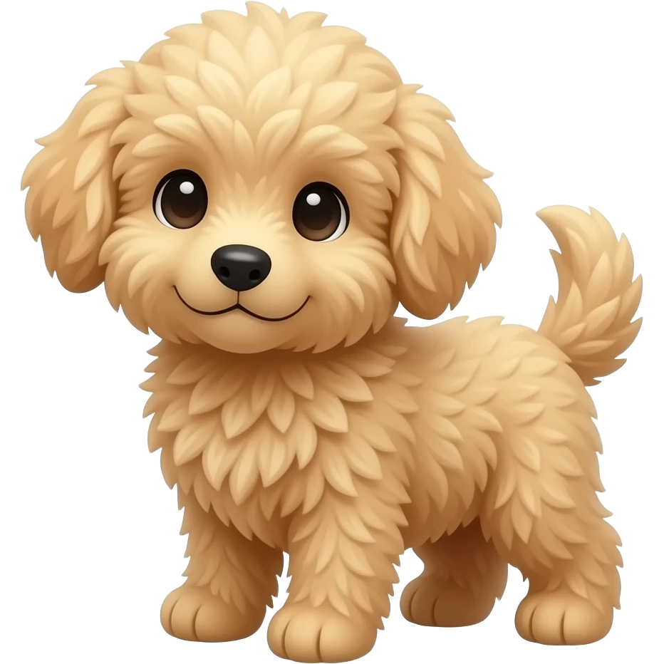 cute stuffed golden doodle  puppy light tan emoji