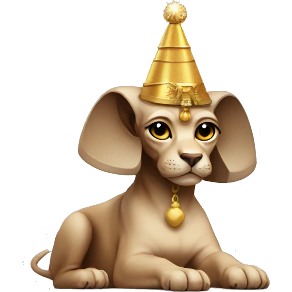 Sphinx in a New Year's hat emoji