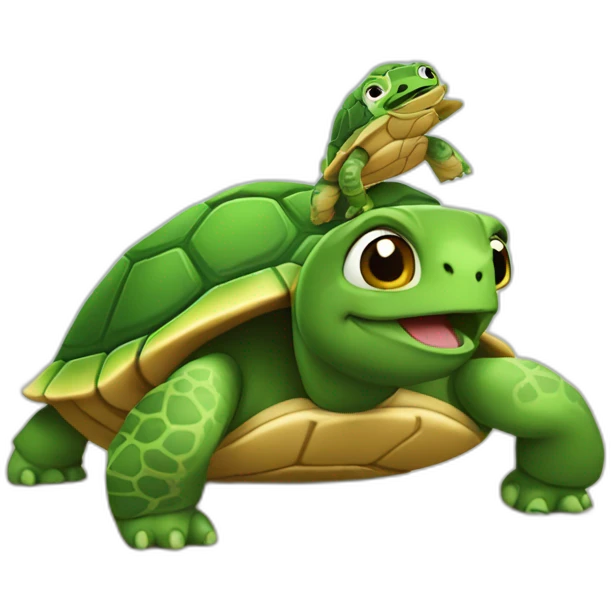 Chat sur tortue emoji