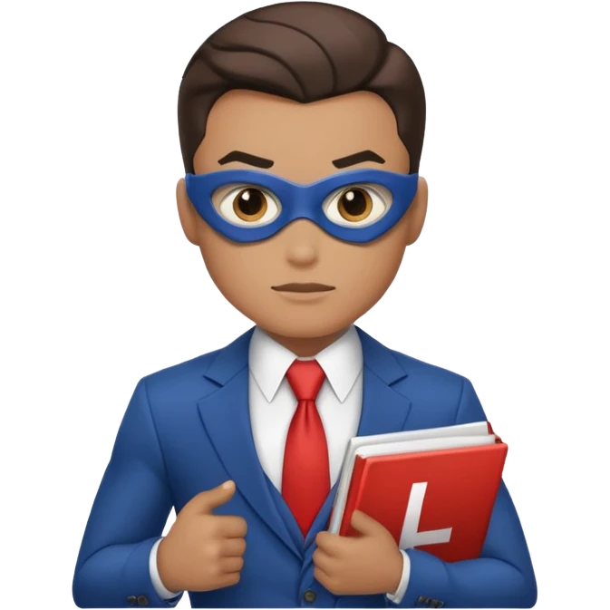 crea un super heroe cuyo don es leer rapido, en el pecho debe esta la L en mayuscual que es de lectura emoji