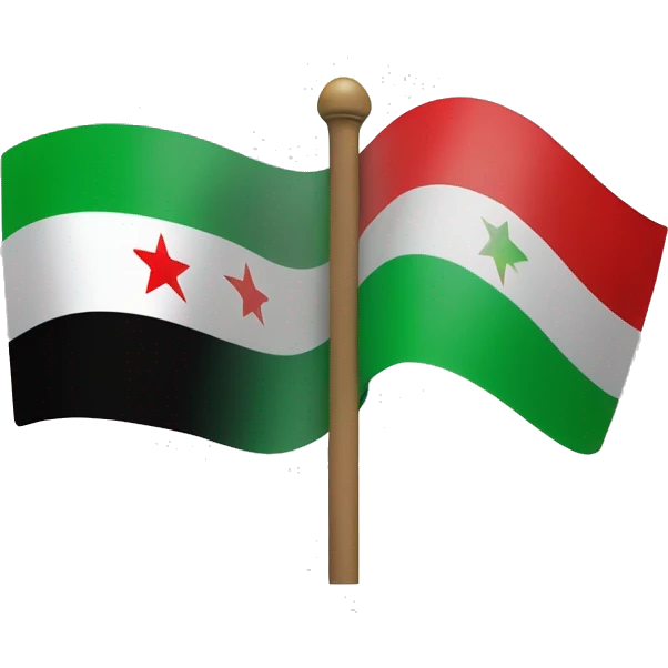 Syrian flag with green on top and black on the bottom and three green stars in the middle emoji