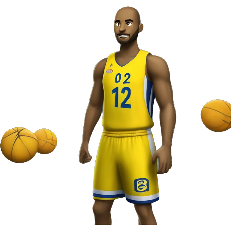 maillot de basket jaune numéro 12 emoji