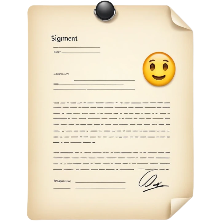 Signed document emoji