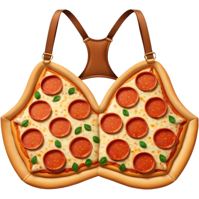 lacy brassiere made out of pizza emoji