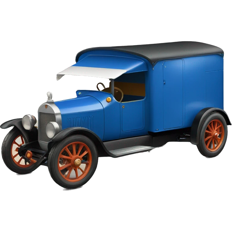 hot rod caravan 1924 with trailer blue  emoji